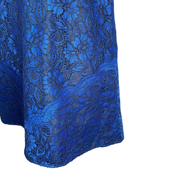 Calvin Klein Dress Womens 4P Celestial Blue Lace Scalloped Neck Sheath Cocktail - Picture 4 of 11